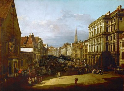 Ansicht von Wien, Mehlmarkt von Südwest Richtung Nordost gesehen von Bernardo Bellotto